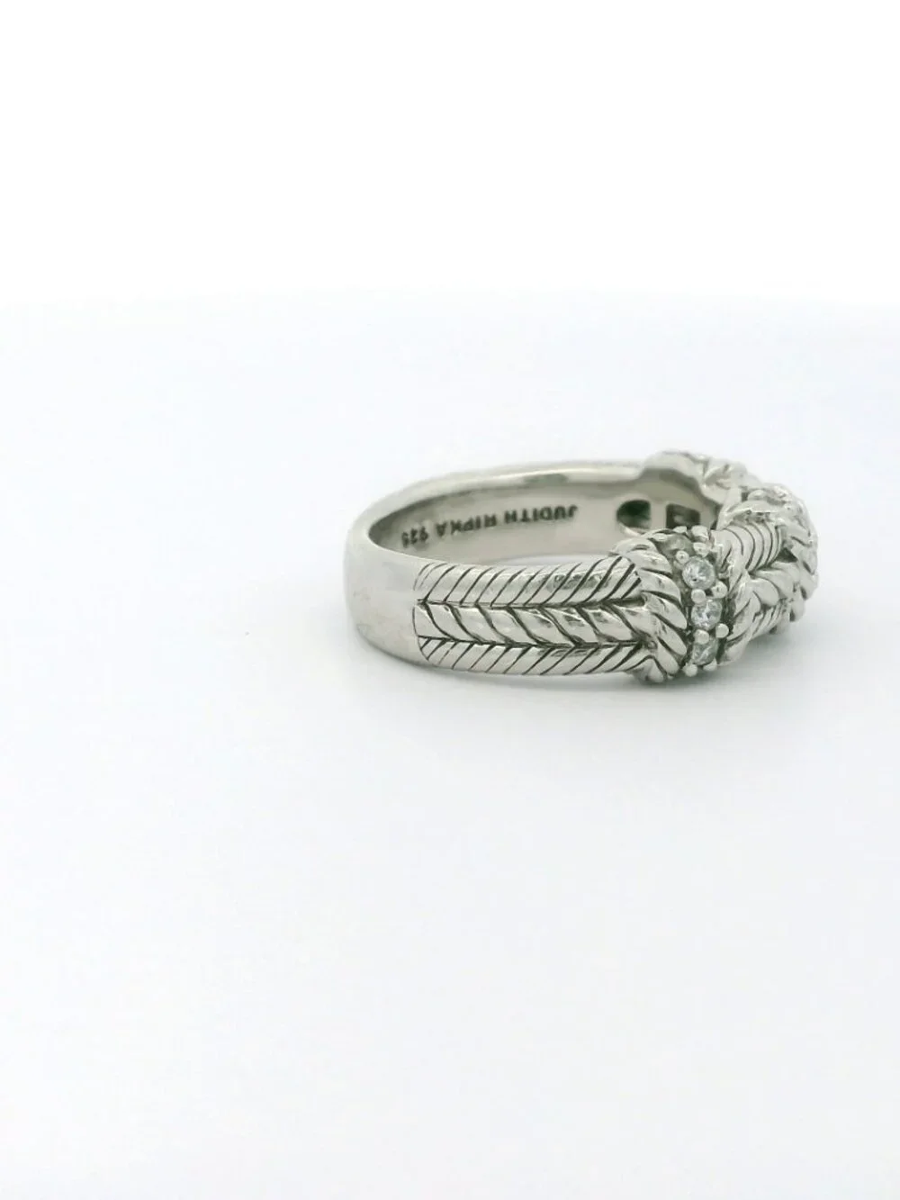 Judith Ripka Sterling Silver CZ Band Ring - Size 9